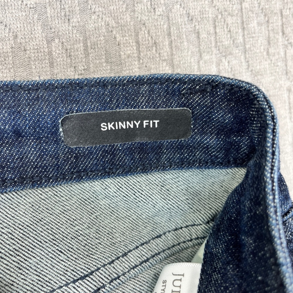 New Judy Blue Skinny Fit Jeans Women 0/24(23X28 1/2) high rise Dark Wash Raw Hem - Picture 4 of 12